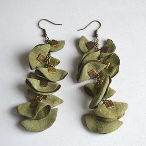 Szirmok szabadon-valódi bőr fülbevaló  - ékszer - fülbevaló - lógó fülbevaló - Meska.hu