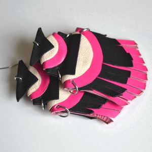 Etno Rustic-extra fülbevaló valódi bőrből - ékszer - fülbevaló - lógó fülbevaló - Meska.hu