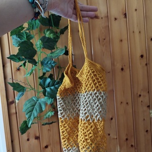 Horgolt bevásárló táska - táska & tok - bevásárlás & shopper táska - shopper, textiltáska, szatyor - Meska.hu