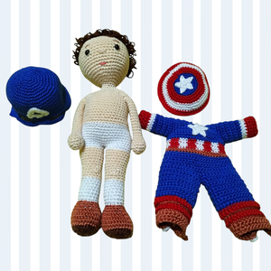 Amerika kapitány  - játék & sport - baba & babaház - öltöztethető baba - Meska.hu
