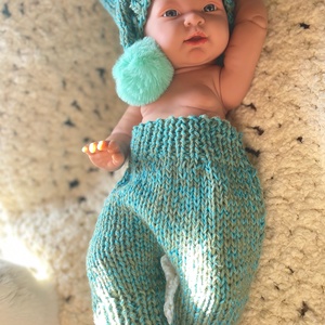 Kötött babaruha szett újszülöttfotózáshoz - baba - mama - babafotózás - szett újszülött fotózásra - Meska.hu