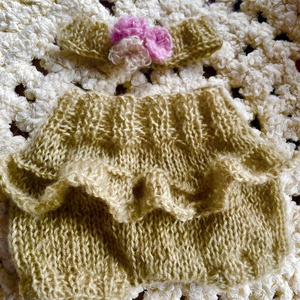 Kötött babaruha szett újszülöttfotózáshoz, Baba - mama, Babafotózás, Szett újszülött fotózásra, Kötés, MESKA