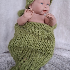 Kötött szett babafotózáshoz - baba - mama - babafotózás - szett újszülött fotózásra - Meska.hu
