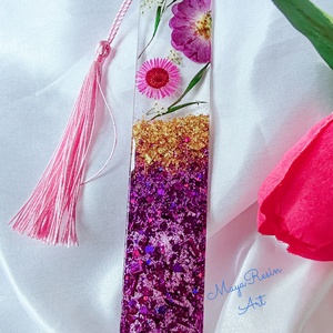 Lila csillámos könyvjelző - könyv & zene - könyvjelző - Meska.hu