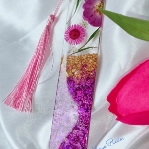 Lila csillámos könyvjelző - könyv & zene - könyvjelző - Meska.hu