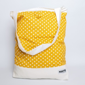 MAYR Bevásárló táska sárga pöttyös - táska & tok - bevásárlás & shopper táska - shopper, textiltáska, szatyor - Meska.hu