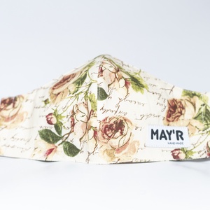 MAY'R 3 rétegű maszk, narancs rózsás - Meska.hu