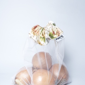 MAY�R bélelt Bevásárló táska �narancsos rózsás - táska & tok - bevásárlás & shopper táska - shopper, textiltáska, szatyor - Meska.hu