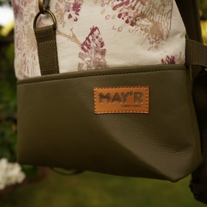 MAY'R méregzöld-mintás roll top táska - táska & tok - hátizsák - roll top hátizsák - Meska.hu