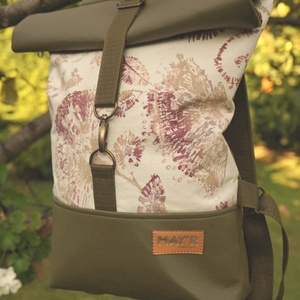 MAY'R méregzöld-mintás roll top táska - Meska.hu