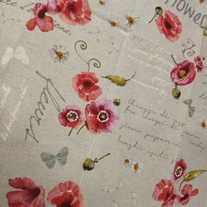 pipacs mintás vastag vászon+ natúr vászon - Meska.hu