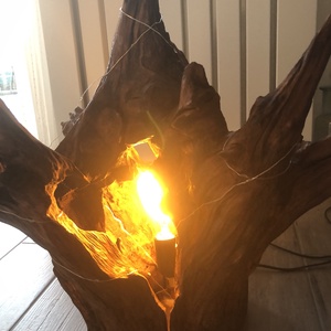 Rusztikus egyedi fa hangulatlámpa - Meska.hu