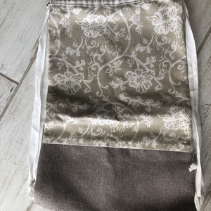 Bézs-fehér hátizsák/tornazsák - Meska.hu