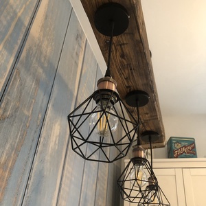 Rusztikus egyedi fa mennyezeti lámpa, csillár - otthon & életmód - lámpa - hangulatlámpa - Meska.hu