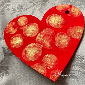 Festett fa karácsonyfadísz szív, Karácsony, Karácsonyi lakásdekoráció, Karácsonyfadíszek, Famegmunkálás, MESKA