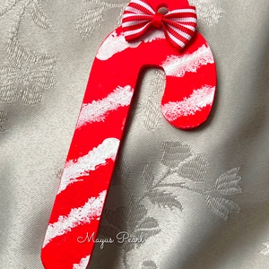 Festett fa karácsonyfadísz cukorpálca - Meska.hu