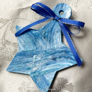 Festett fa karácsonyfadísz csillag, Karácsony, Karácsonyi lakásdekoráció, Karácsonyfadíszek, Famegmunkálás, MESKA