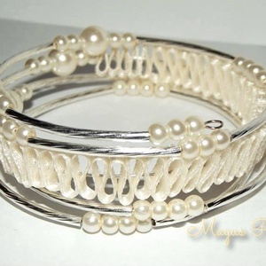 Memóriadrótos karkötő, Ékszer, Karkötő, Memóriadrótos karkötő, Gyöngyfűzés, gyöngyhímzés, MESKA