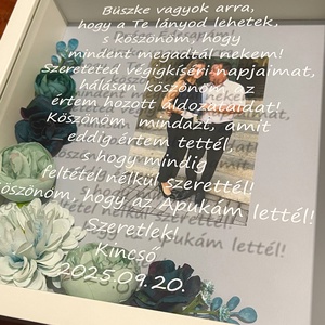 Virágos szülőköszöntő ajándék fotóval - esküvő - emlék & ajándék - szülőköszöntő ajándék - Meska.hu