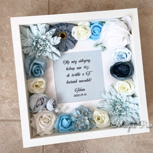 Virágos szülőköszöntő ajándék kék, Esküvő, Emlék & Ajándék, Szülőköszöntő ajándék, Mindenmás, MESKA