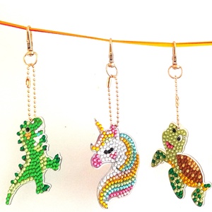 Gyémántgyöngy kulcstartók  Vidám hármas - szett  krokodil, egyszarvú, teknős, Táska & Tok, Kulcstartó & Táskadísz, Kulcstartó, Gyöngyfűzés, gyöngyhímzés, MESKA