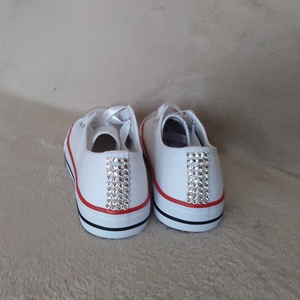 Kristályköves esküvői, menyasszonyi, menyecske, alkalmi tornacipő - esküvő - cipő és cipőklipsz - Meska.hu