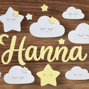 Egyedi neves babaszoba dekoráció  - baba - mama - babaszoba dekoráció - gyerek névtábla - Meska.hu