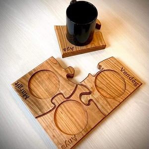 Puzzle alátét, Otthon & Életmód, Konyhafelszerelés, tálalás, Flaska, csatos üveg, Famegmunkálás, MESKA