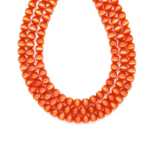Fiber optic narancssárga golyó 6mm ékszerkészítő alapanyag (füzér), Kellékek & szerszámok, Ásvány alapanyag, Ásványfüzér, , MESKA