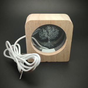 Gravírozott életfa üveg fa hangulatlámpa 7�8 cm, Kellékek & szerszámok, Ásvány alapanyag, , MESKA