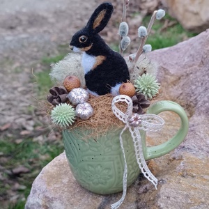 Nemeznyuszis húsvéti bögredekor - ünnepi díszek, dekorációk - húsvéti díszek és dekorációk - húsvéti ajtódísz, kopogtató - Meska.hu