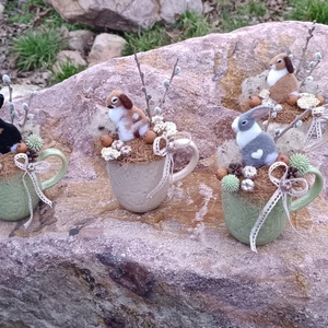 Nemeznyuszis húsvéti bögredekor - ünnepi díszek, dekorációk - húsvéti díszek és dekorációk - húsvéti ajtódísz, kopogtató - Meska.hu