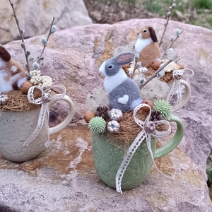 Nemeznyuszis húsvéti bögredekor - ünnepi díszek, dekorációk - húsvéti díszek és dekorációk - húsvéti ajtódísz, kopogtató - Meska.hu