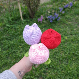 Horgolt tulipán  - otthon & életmód - virágdekoráció - virágok - szálas virág - Meska.hu