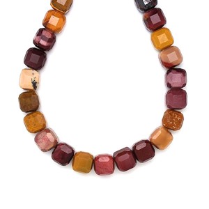 Mookait fazettált kocka 8-9mm  ékszerkészítő alapanyag (füzér), Kellékek & szerszámok, Ásvány alapanyag, Ásványfüzér, , MESKA