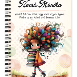 Személyre szabható - Könyves őszi Könyvmoly lány mintás A5-ös füzet, Otthon & Életmód, Papír, írószer, Jegyzetfüzet & Napló, , MESKA