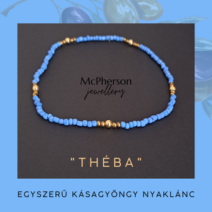 THÉBA kásagyöngy nyaklánc, Ékszer, Nyaklánc, Gyöngyös nyaklánc, Gyöngyfűzés, gyöngyhímzés, MESKA