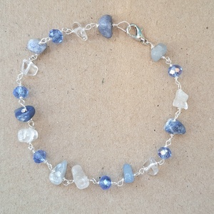 Kék aventurin és hegyikristály karkötő - ékszer - karkötő - ásványkarkötő - Meska.hu