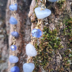 Kék aventurin és hegyikristály karkötő - ékszer - karkötő - ásványkarkötő - Meska.hu