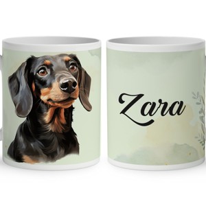 Névvel kérhető - Fekete tacskó portré mintás bögre, Otthon & Életmód, Konyhafelszerelés, tálalás, Tálalás, Bögre & Csésze, , MESKA