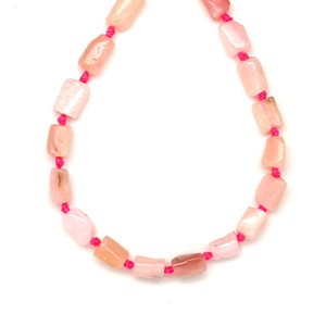 Opál pink hengerszerű 5-7x7-9 mm, 38 cm � ásványfüzér, ékszer alapanyag - Meska.hu