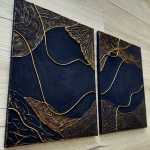 Fekete elegancia-textúrált festmény - művészet - festmény - Meska.hu