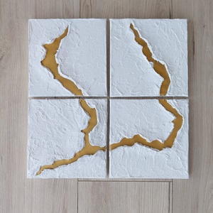 Töréspont � modern texturált falikép, 4 részes minimalista faldekor, Művészet, Festmény, Festmény vegyes technika, Festészet, MESKA