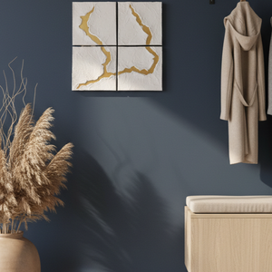 Töréspont � modern texturált falikép, 4 részes minimalista faldekor - művészet - festmény - festmény vegyes technika - Meska.hu