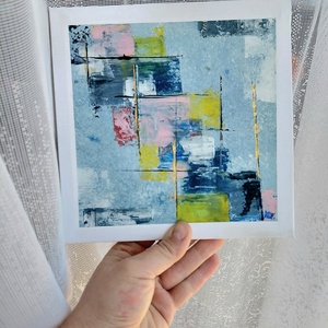 Minimal absztrakt festmény,20�20cm - művészet - festmény - akril - Meska.hu