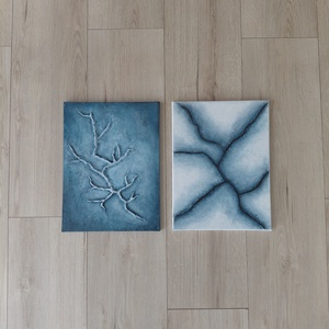 Texturált absztrakt festménypár � modern faldekor � 2�30�40 cm - művészet - festmény - festmény vegyes technika - Meska.hu
