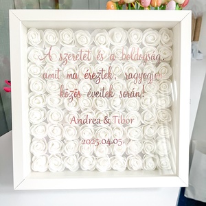3 D rózsadoboz, rózsakeret, ajándék esküvőre, egyedi ajándék  - esküvő - emlék & ajándék - doboz - Meska.hu