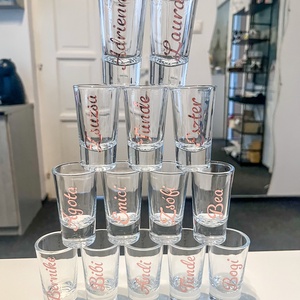 Névre szóló feles pohár, Pálinkás pohár, Shot-os pohár - esküvő - lánybúcsú - Meska.hu