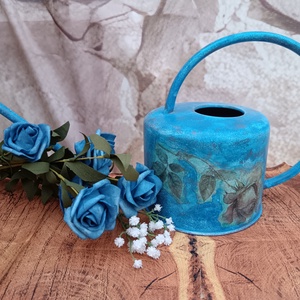 Kék Rózs�s Vintage locsoló kanna  - Meska.hu