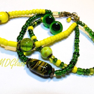 Citromos mentalevél lámpagyöngyös karkötő fülbevalóval, ékszerszett - ékszer - ékszerszett - Meska.hu